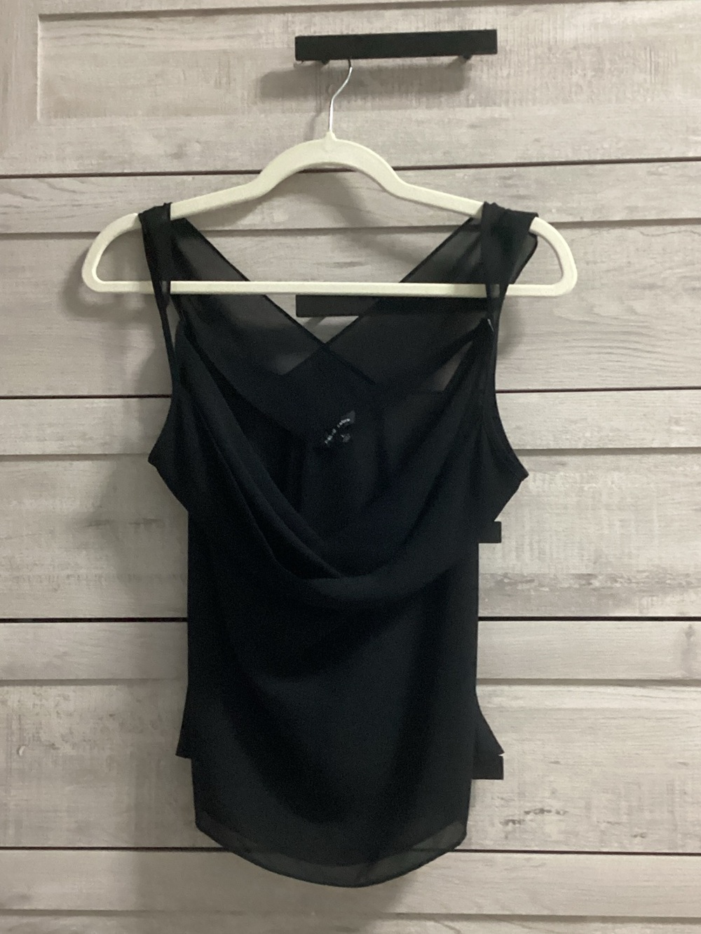Naked Zebra Black Cowl Neck Spaghetti Strap Camisole - Picture 5 of 8